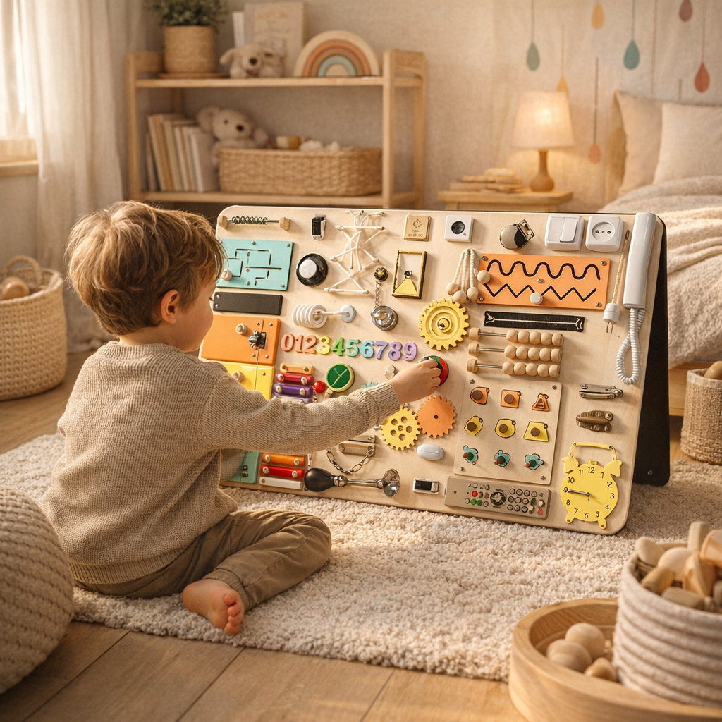 Tablero de Actividades Sensoriales Montessori