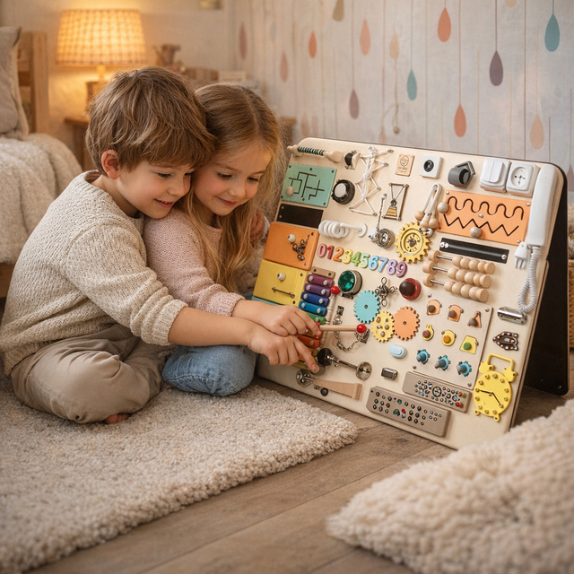 Tablero de Actividades Sensoriales Montessori