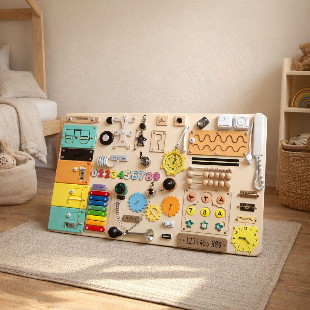 Tablero de Actividades Sensoriales Montessori