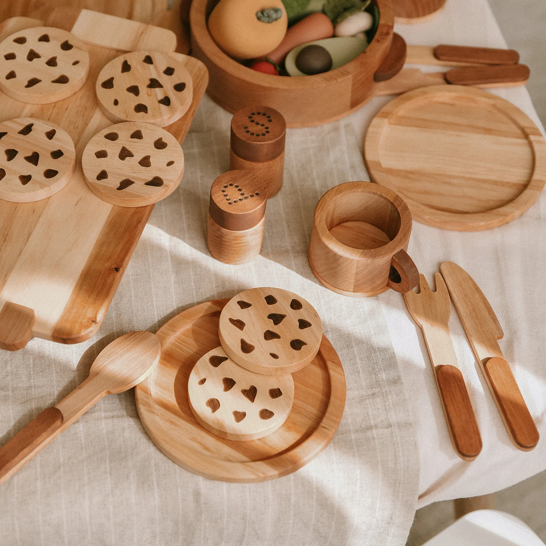 Vajilla Montessori de Madera Natural - Yo solito Montessori